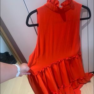 Orange festive short dress